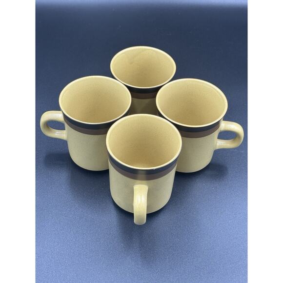 Vintage Arrow Stone Japan Cups & Saucers Set of 4– Mid Century Japanese - Picture 9 of 10